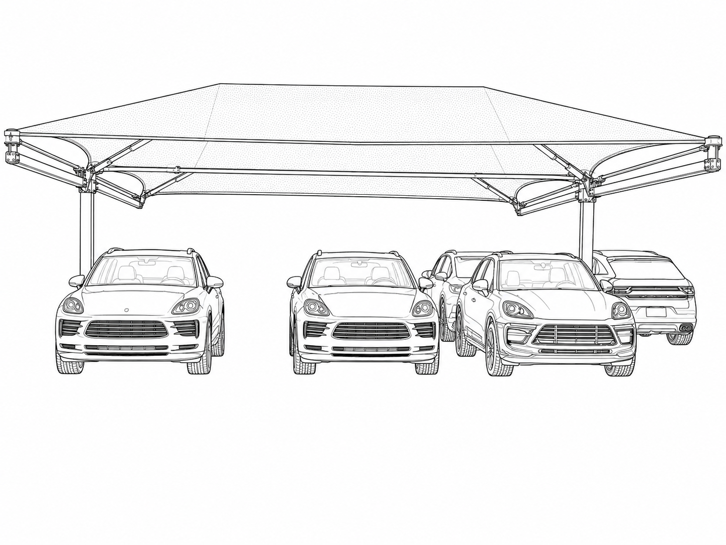 Cantilever over vehicle parking rows